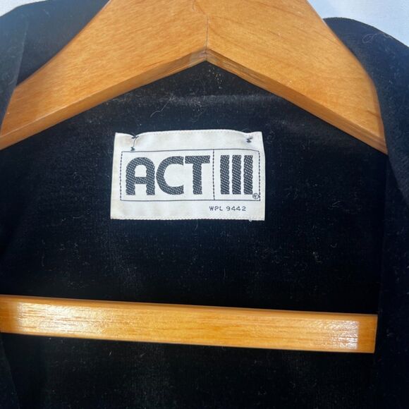 Act III Black Velvet Velour Button Front Feminine Boho Hippie Gypsy Jacket Sz MD - Picture 8 of 11